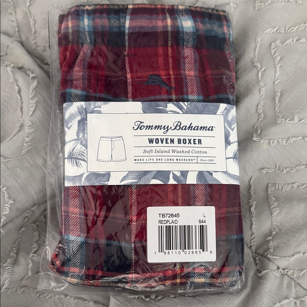 Tommy Bahama Red Plaid Woven Boxers